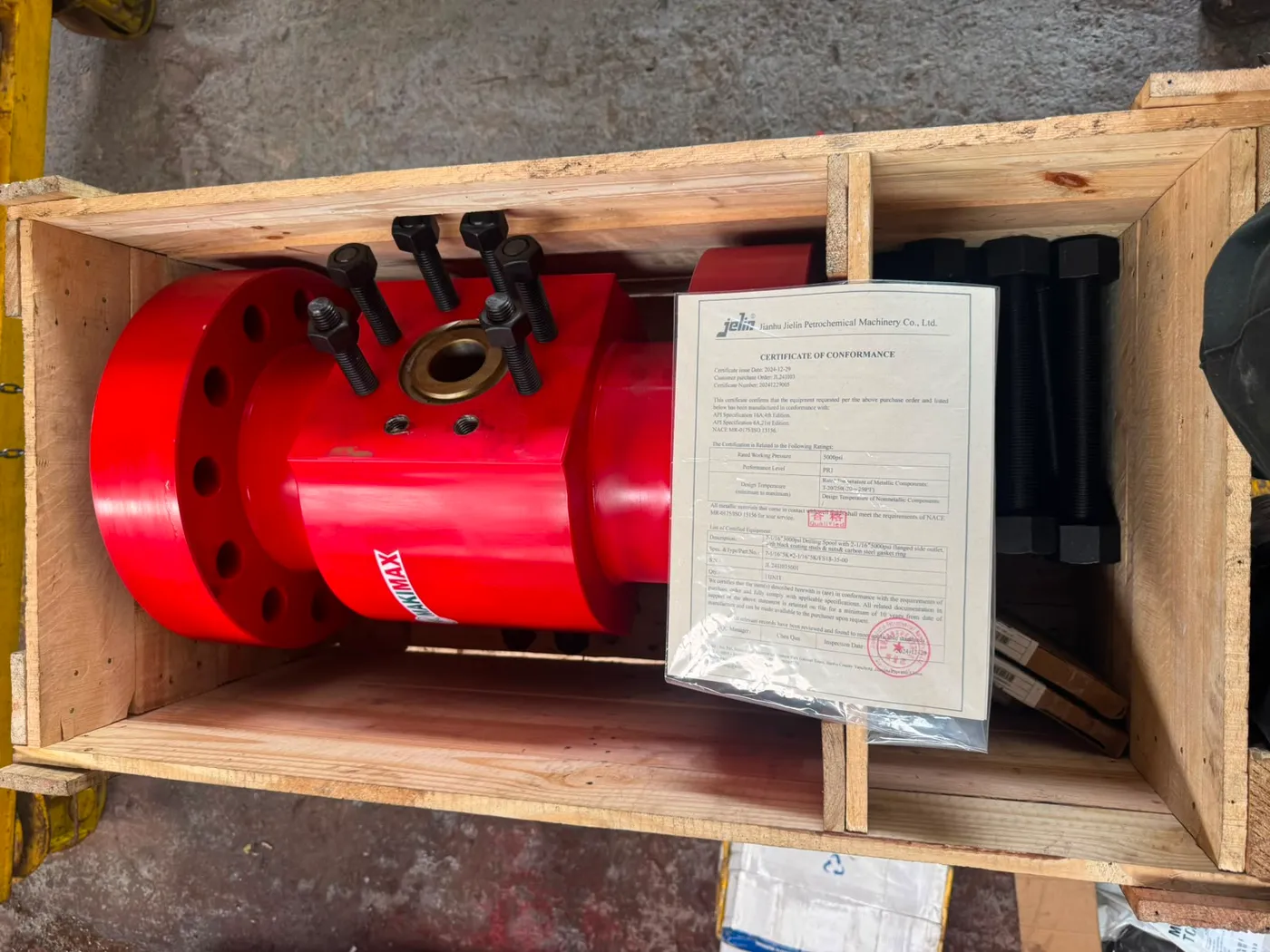 Spool bridado con certificado de conformidad API/NACE